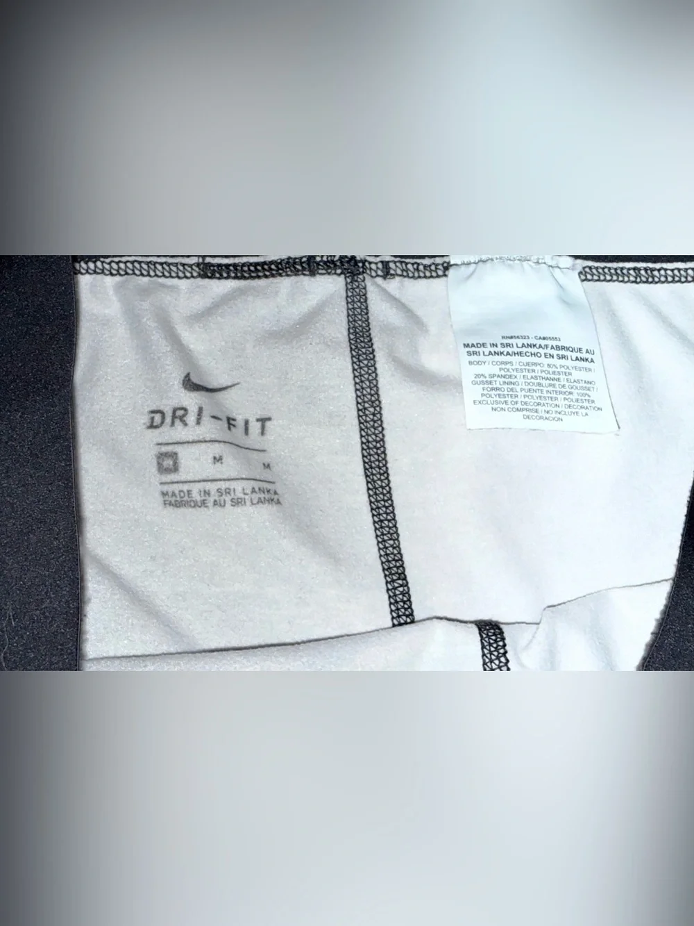 Nike Pro Dri-FIT Gray Black Printed Compression Leggings Women’s Medium M EUC